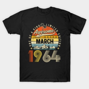 Awesome Since March 1964 Vintage 59th Birthday T-Shirt